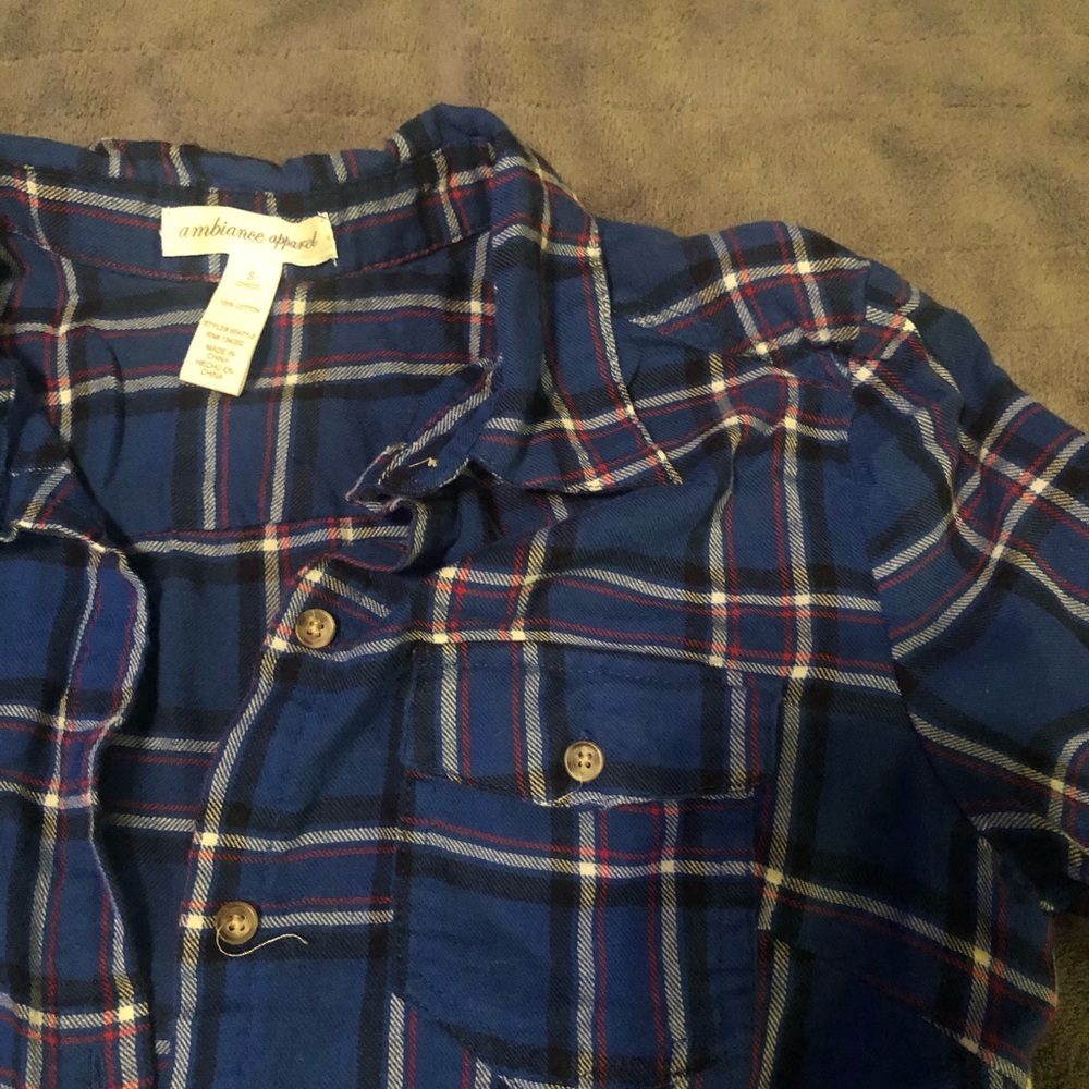 Ambiance Apparel Button Down Plaid Top